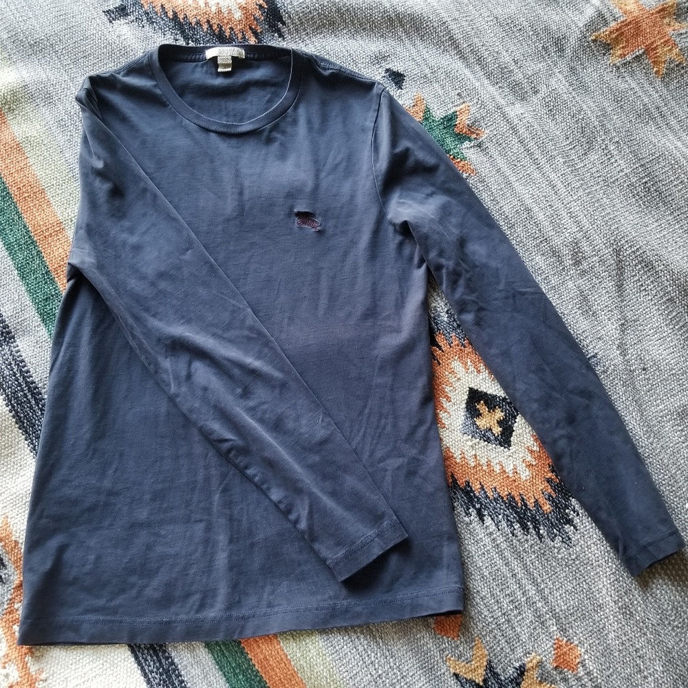 Casual mens dark blue Burberry Long Sleeve size SM